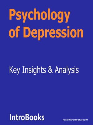 cover image of Psychology of Depression